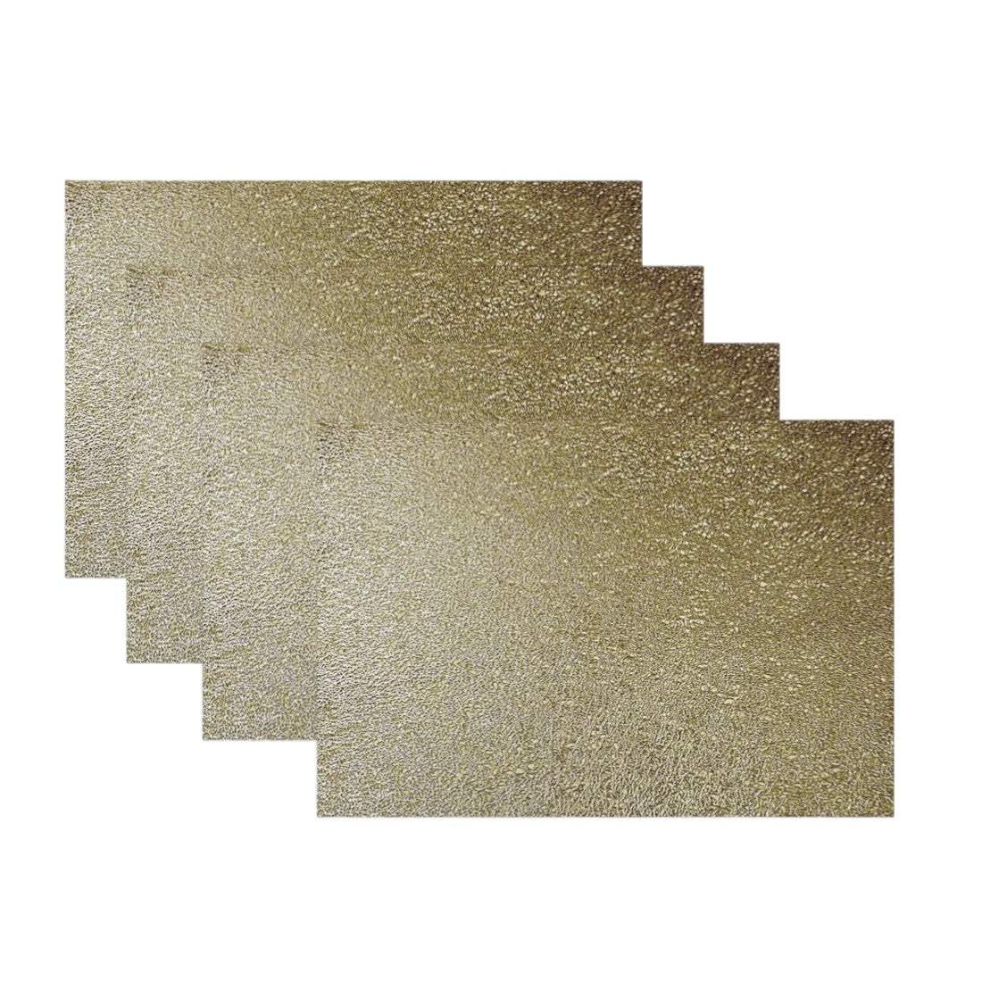 18" Set of Four Gold Vinyl Placemats - HomeRoots - Flyclothing LLC