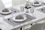 18" Set of Four Silver Vinyl Placemats - HomeRoots - Flyclothing LLC
