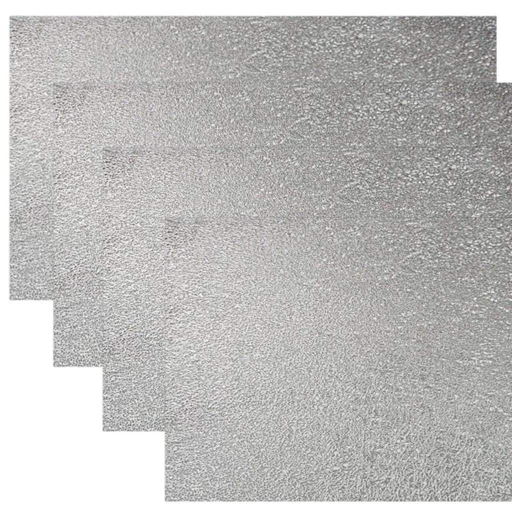 18" Set of Four Silver Vinyl Placemats - HomeRoots - Flyclothing LLC
