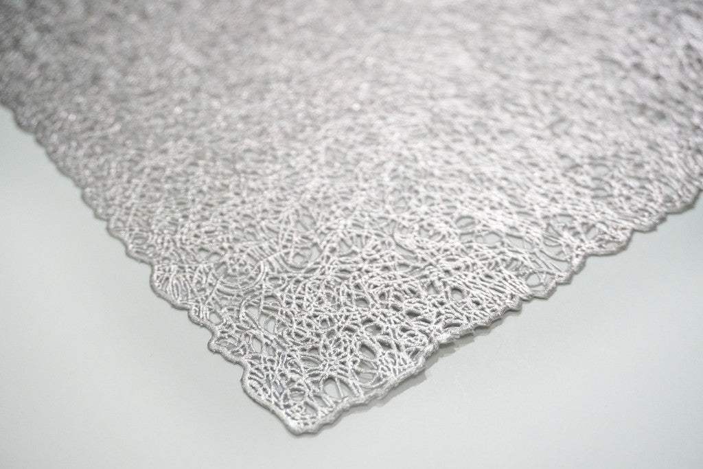 18" Set of Four Silver Vinyl Placemats - HomeRoots - Flyclothing LLC