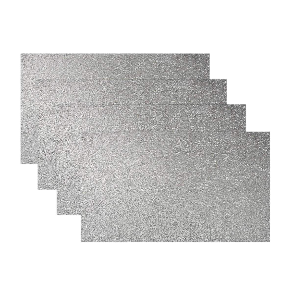 18" Set of Four Silver Vinyl Placemats - HomeRoots - Flyclothing LLC