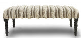 47" Cream Textural Boho Stripe Black Leg Upholstered Bench - Homeroots - Flyclothing LLC