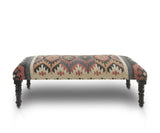 47" Brown Red and Natural Black Leg Southwest Upholstered Bench - Homeroots - Flyclothing LLC