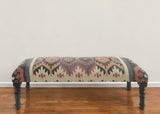 47" Brown Red and Natural Black Leg Southwest Upholstered Bench - Homeroots - Flyclothing LLC