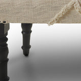 47" Cream And Black Leg Abstract Upholstered Bench - Homeroots
