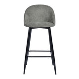 Set of Two 26" Gray And Black Steel Low Back Counter Height Bar Chairs - Homeroots