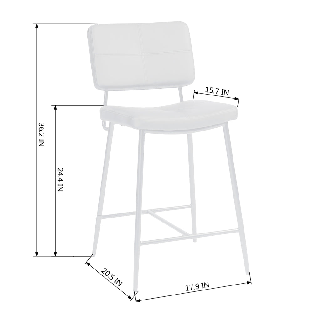 Set of Two 27" Brown And Black Faux Leather And Steel Low Back Counter Height Bar Chairs - Homeroots - Flyclothing LLC