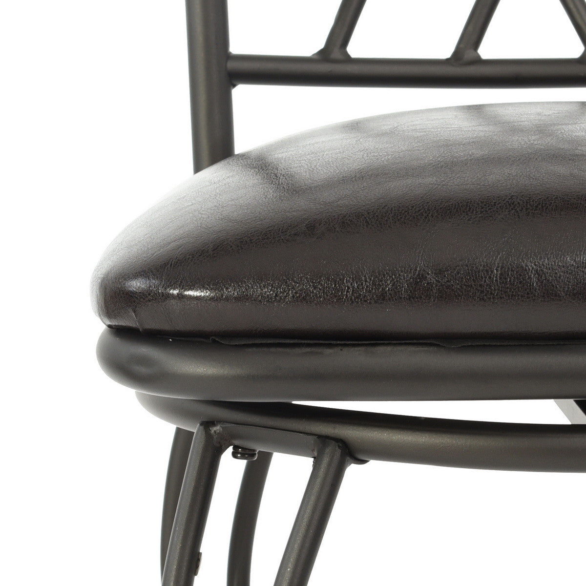 Set of Two 30" Black Faux Leather And Steel Swivel Bar Height Bar Chairs - Homeroots - Flyclothing LLC