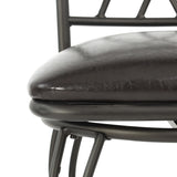 Set of Two 24" Black Manufactured Wood and Steel Counter Height Swivel Bar Chairs