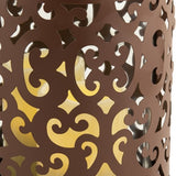 9" Brown Iron Floral Wall Sconce Candle Holder With Candle - Homeroots - Flyclothing LLC