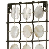 15" Brown and White Iron Geometric Wall Sconce Candle Holder With Candle - Homeroots