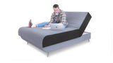 Light Gray Full Adjustable Upholstered Polyester No Bed Frame with Mattress - Homeroots