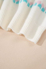 Christmas Tree Ribbed Hem Dropped Shoulder Sweater - Trendsi - Flyclothing LLC