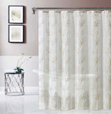 72" Ivory And Beige Embroidered Floral Shower Curtain - Homeroots - Flyclothing LLC