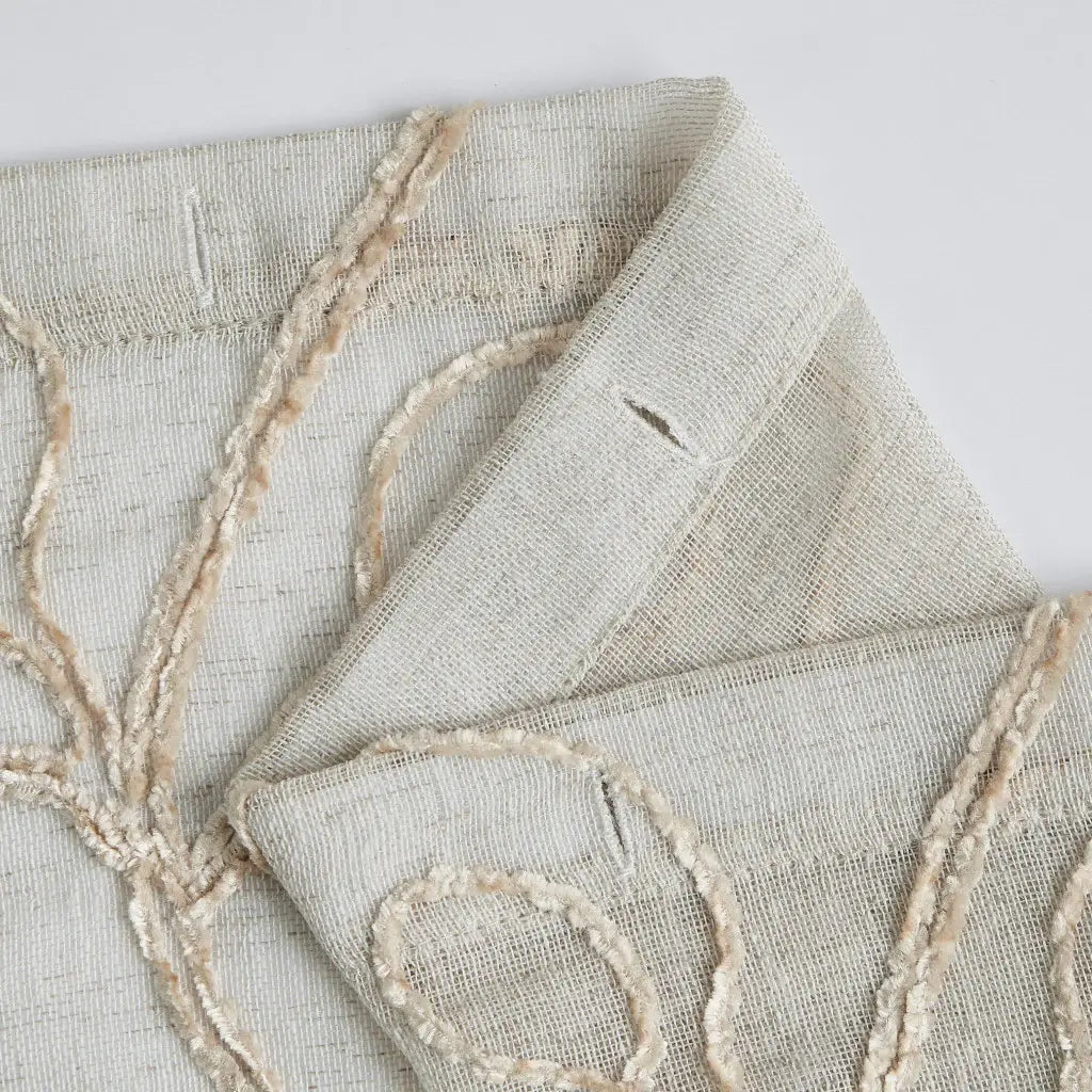 72" Ivory And Beige Embroidered Floral Shower Curtain - Homeroots - Flyclothing LLC