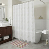 72" Ivory And Beige Embroidered Floral Shower Curtain - Homeroots - Flyclothing LLC