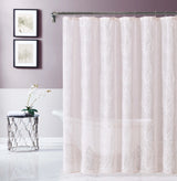 72" Blush And Ivory Embroidered Floral Shower Curtain - Homeroots - Flyclothing LLC