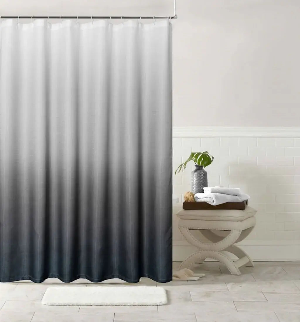 72" White And Black Ombre Shower Curtain - Homeroots - Flyclothing LLC