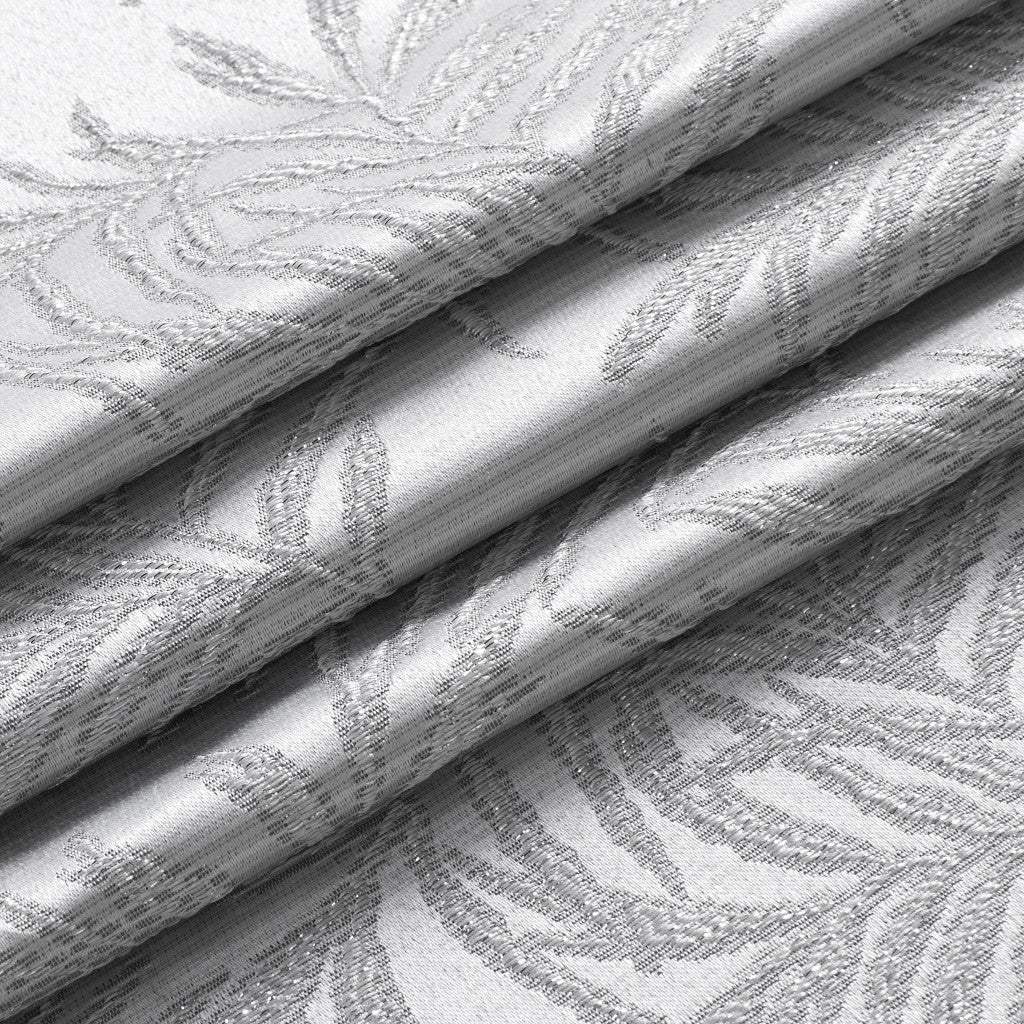 72" Off White And Silver Embroidered Floral Shower Curtain - Homeroots - Flyclothing LLC