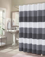 72" White And Black Striped Shower Curtain - Homeroots - Flyclothing LLC
