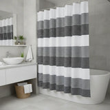 72" White And Black Striped Shower Curtain - Homeroots - Flyclothing LLC