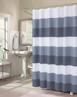 72" White And Blue Striped Shower Curtain - Homeroots - Flyclothing LLC