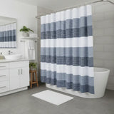 72" White And Blue Striped Shower Curtain - Homeroots - Flyclothing LLC