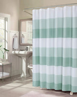 72" White And Green Striped Shower Curtain - Homeroots - Flyclothing LLC