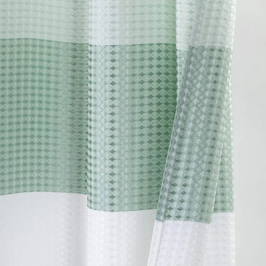 72" White And Green Striped Shower Curtain - Homeroots - Flyclothing LLC