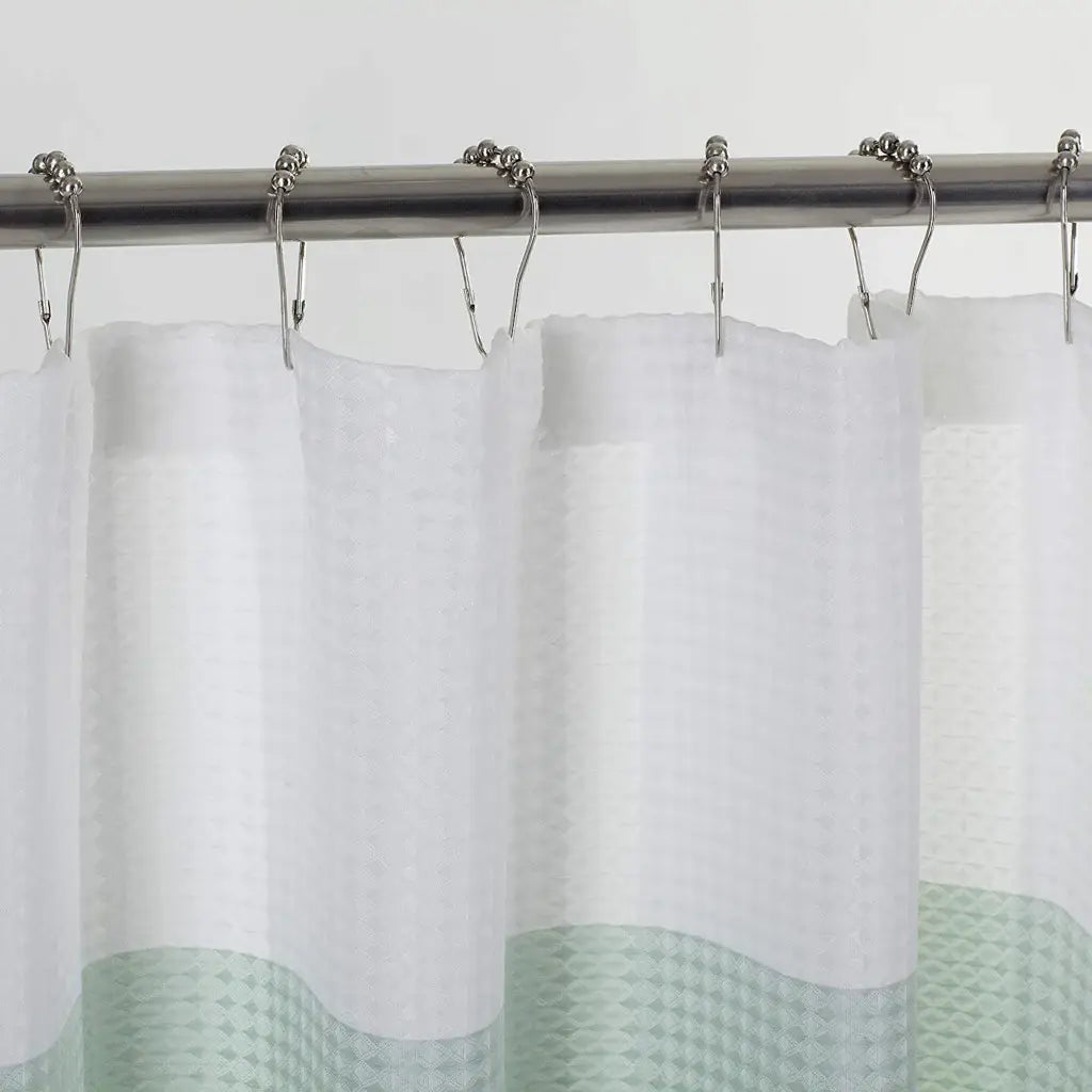 72" White And Green Striped Shower Curtain - Homeroots - Flyclothing LLC