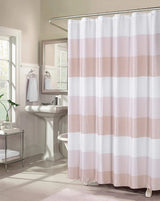 72" White And Pink Striped Shower Curtain - Homeroots - Flyclothing LLC