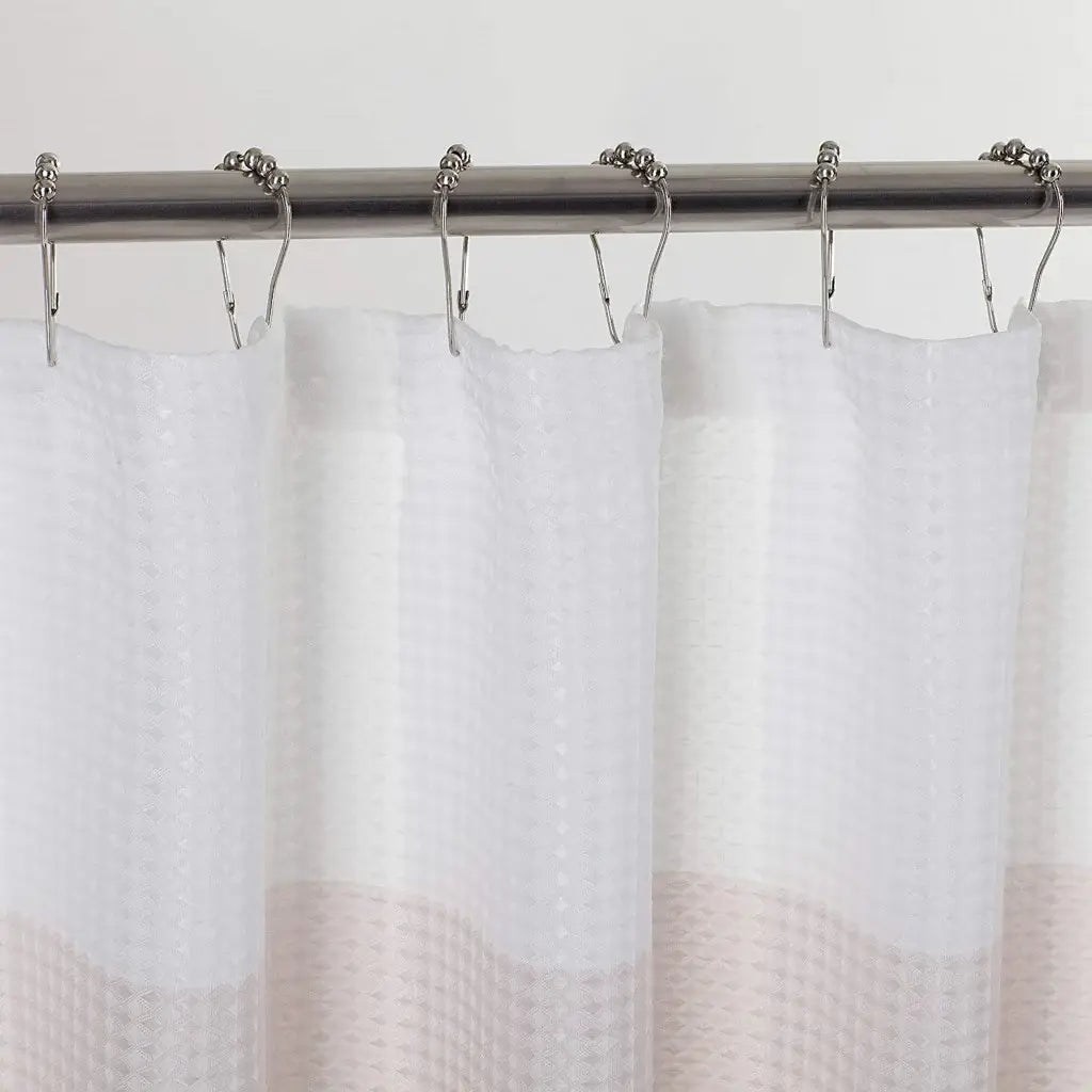 72" White And Pink Striped Shower Curtain - Homeroots - Flyclothing LLC