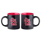 St Louis Cardinals 14oz Black Matte Mug - Logo Brands - Flyclothing LLC