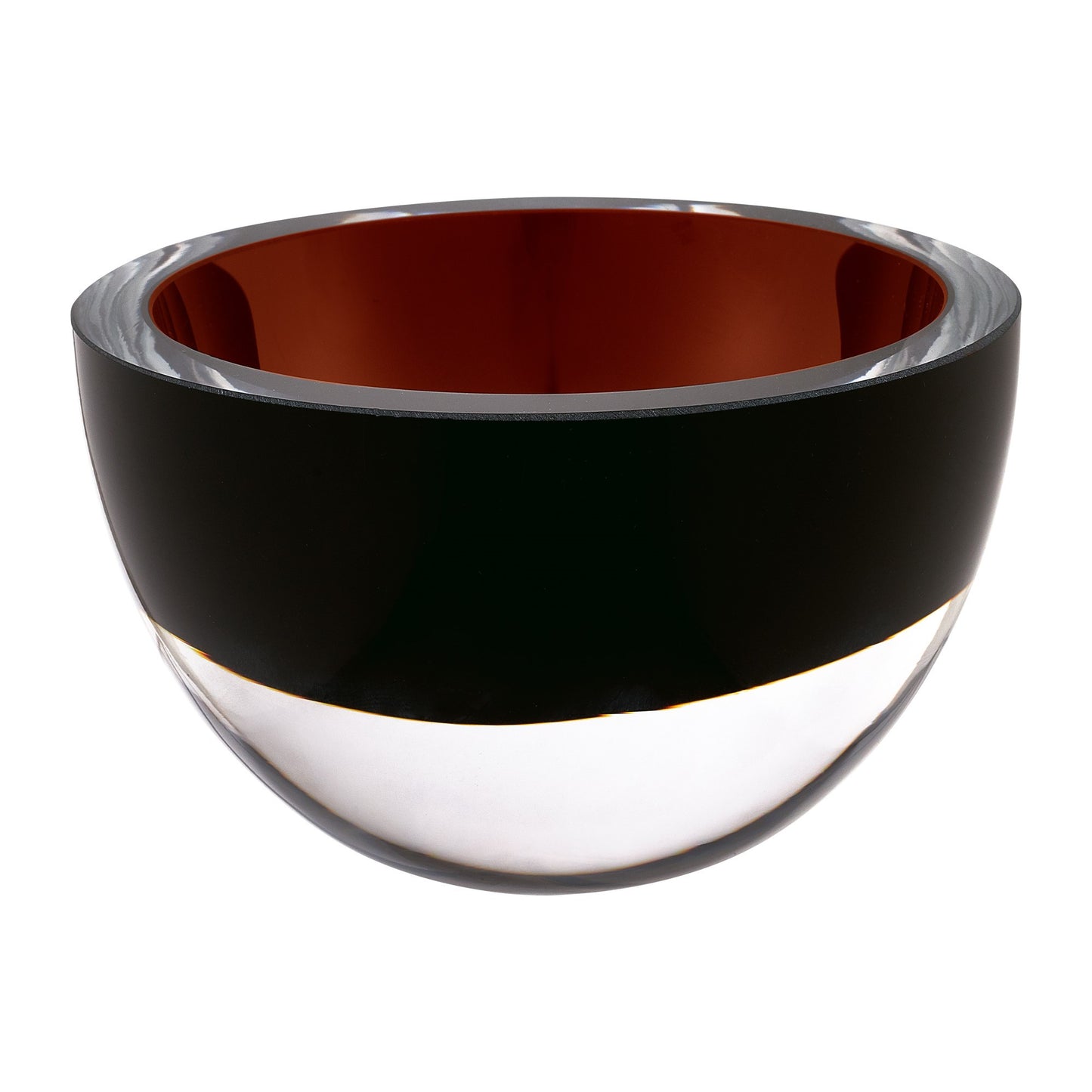 6" Brown Mouth Blown Crystal Thick Walled Bowl - Homeroots - Flyclothing LLC