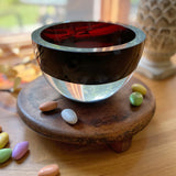6" Brown Mouth Blown Crystal Thick Walled Bowl - Homeroots - Flyclothing LLC