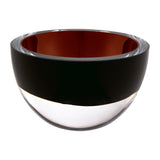 6" Brown Mouth Blown Crystal Thick Walled Bowl - Homeroots - Flyclothing LLC
