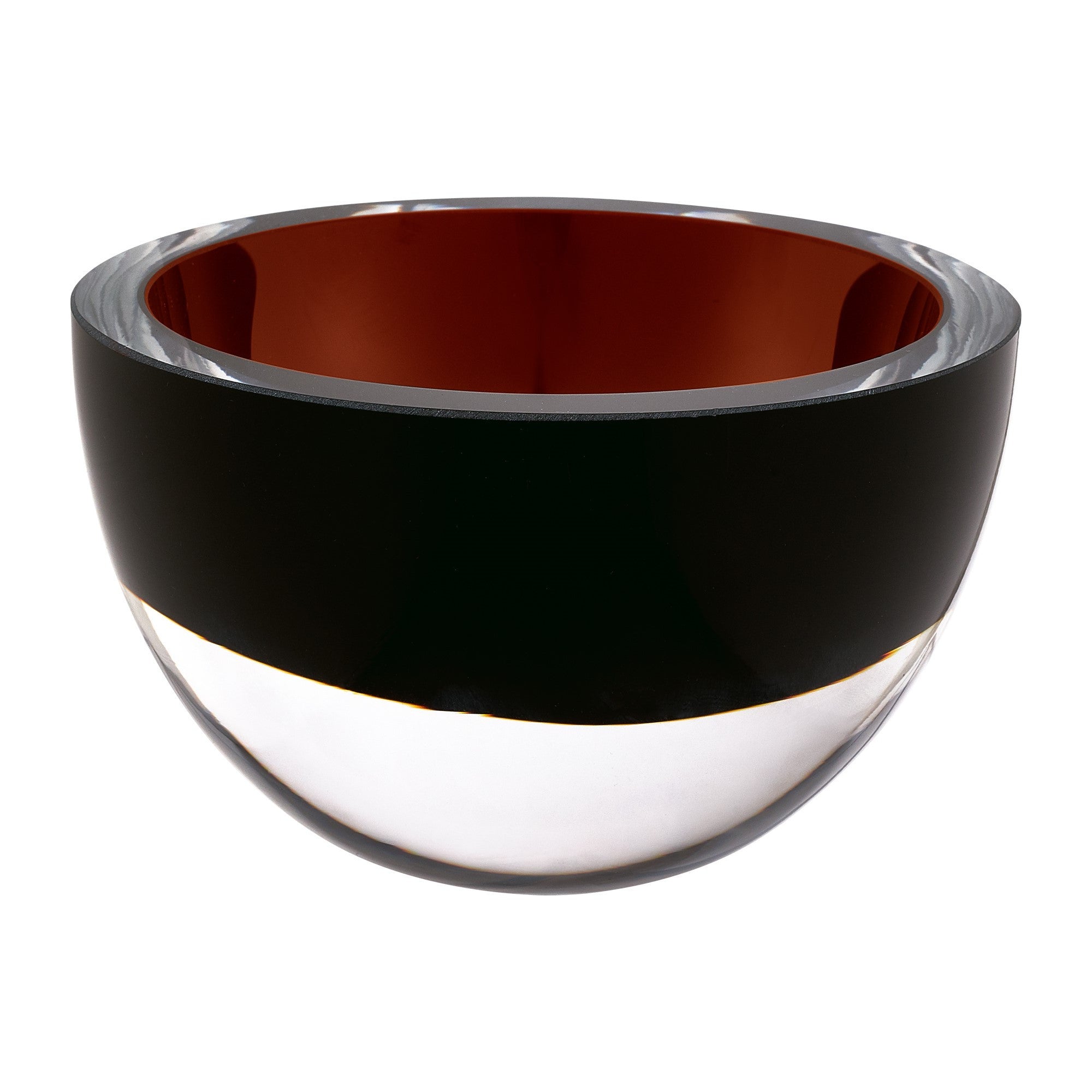 6" Brown Mouth Blown Crystal Thick Walled Bowl - Homeroots - Flyclothing LLC
