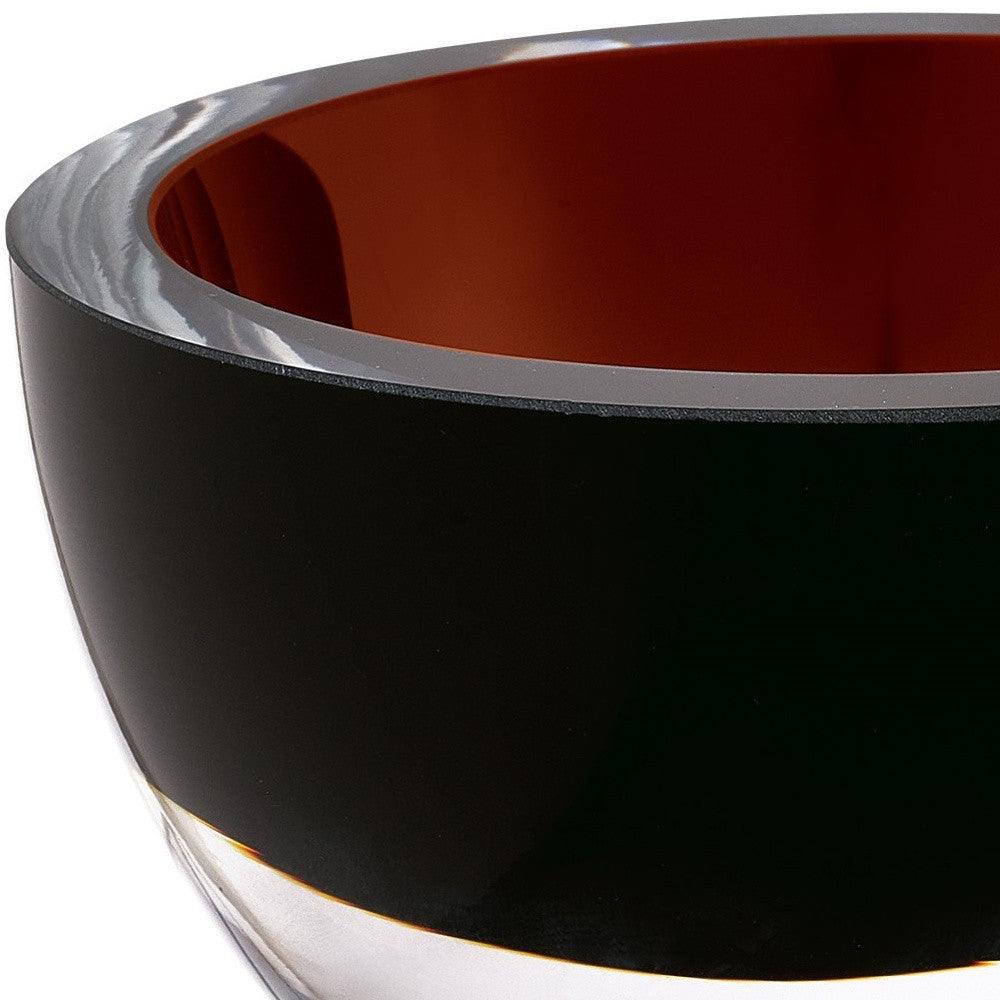 6" Brown Mouth Blown Crystal Thick Walled Bowl - Homeroots - Flyclothing LLC