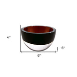 6" Brown Mouth Blown Crystal Thick Walled Bowl - Homeroots - Flyclothing LLC