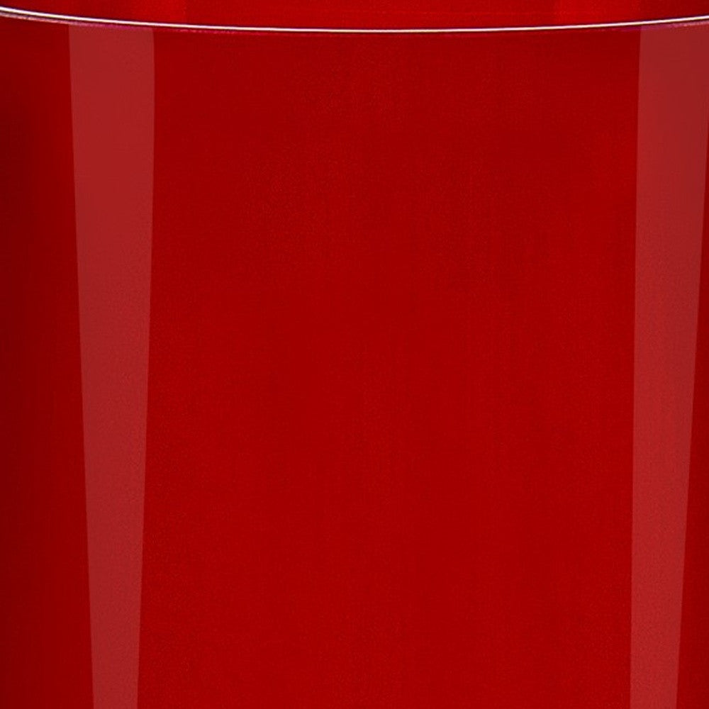 11" Red Crystal Glass Cylinder Table Vase - Homeroots