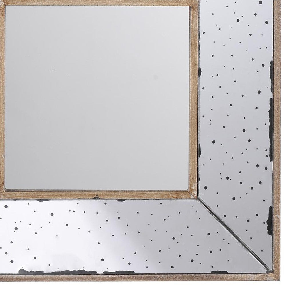 12" Square Wall Mounted Vintage Style Glass Frame Accent Mirror - Homeroots - Flyclothing LLC