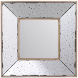 12" Square Wall Mounted Vintage Style Glass Frame Accent Mirror - Homeroots - Flyclothing LLC