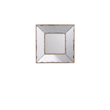 12" Square Wall Mounted Vintage Style Glass Frame Accent Mirror - Homeroots
