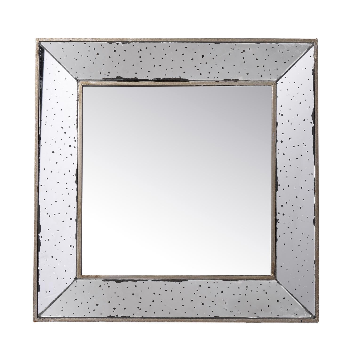 18" Wall Mounted Vintage Style Glass Frame Accent Mirror - Homeroots - Flyclothing LLC