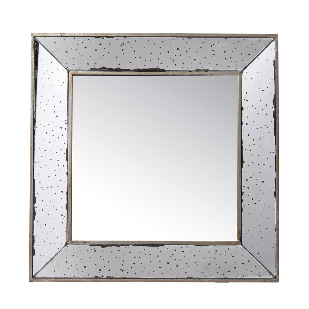 18" Wall Mounted Vintage Style Glass Frame Accent Mirror - Homeroots - Flyclothing LLC