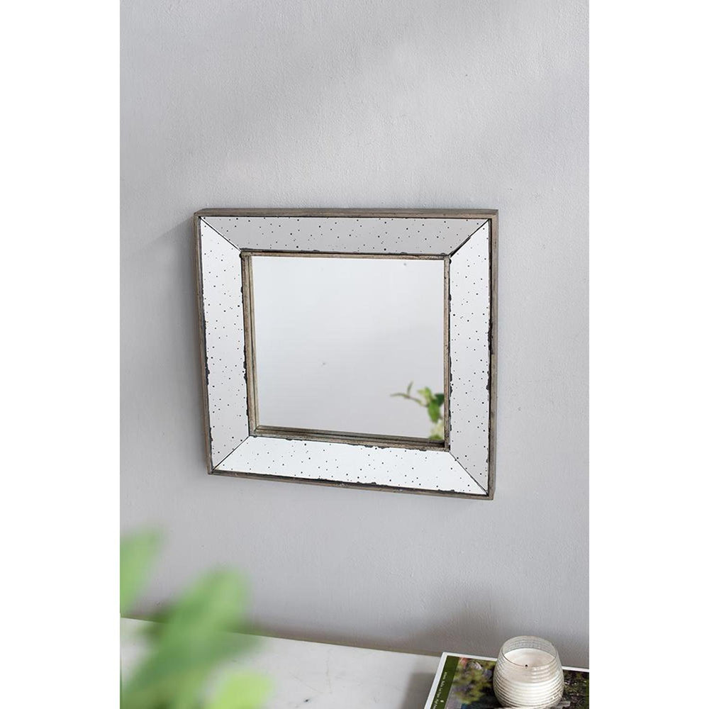 18" Wall Mounted Vintage Style Glass Frame Accent Mirror - Homeroots - Flyclothing LLC