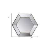 18" Hexagon Wall Mounted Vintage Style Glass Frame Accent Mirror - Homeroots - Flyclothing LLC