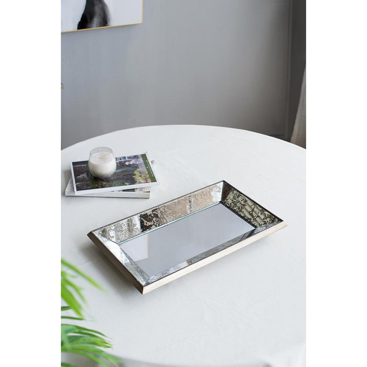 20" Silver Glass Framed Accent Mirror - Homeroots - Flyclothing LLC