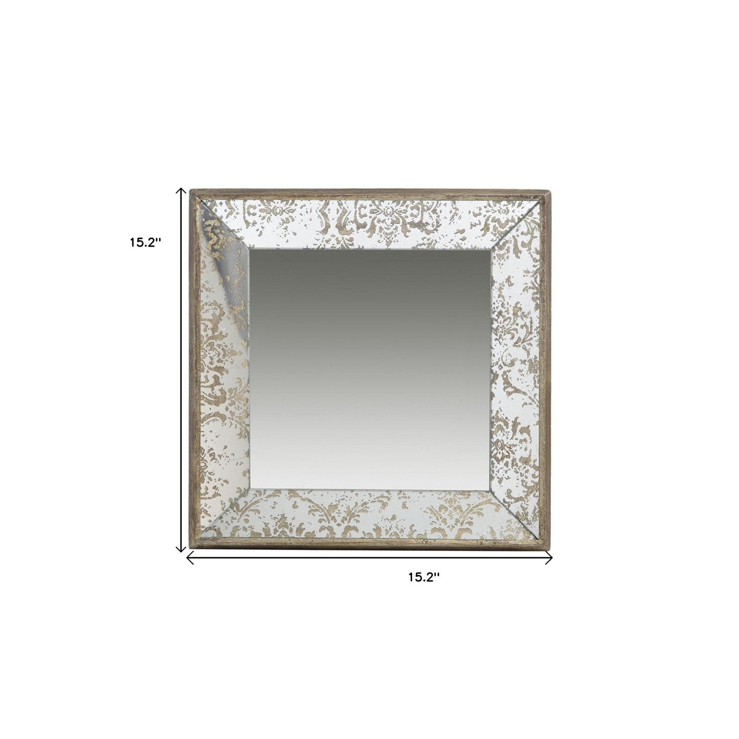 15" Square Vintage Style Wall Mounted Accent Mirror - Homeroots - Flyclothing LLC