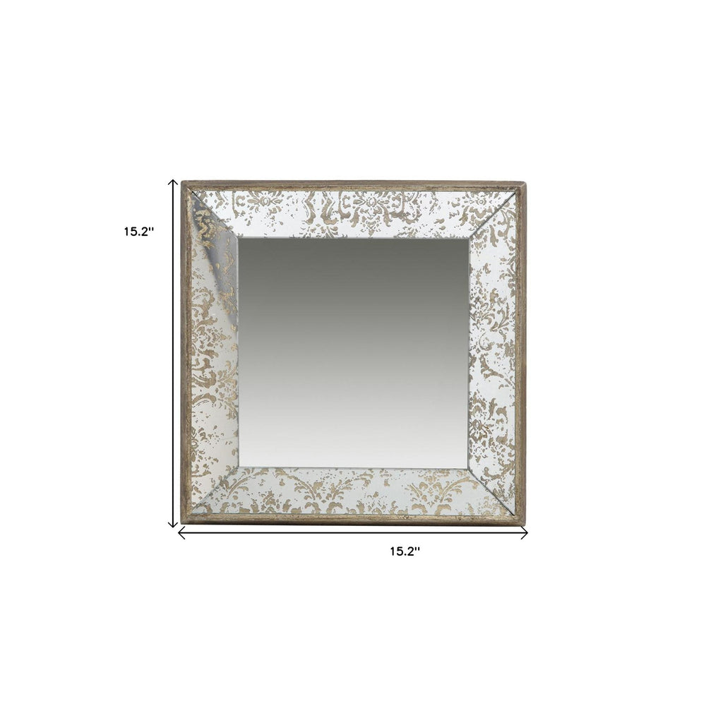 15" Square Vintage Style Wall Mounted Accent Mirror - Homeroots - Flyclothing LLC